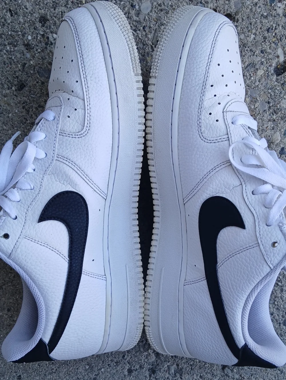 Size 14 Nike Men’s White and Black Low-Top Air Force 1 Sneakers